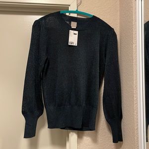 H&M dark green sparkly sweater